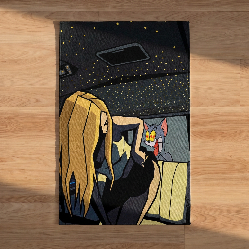 Tom and Jerry Heart Eyes Rug