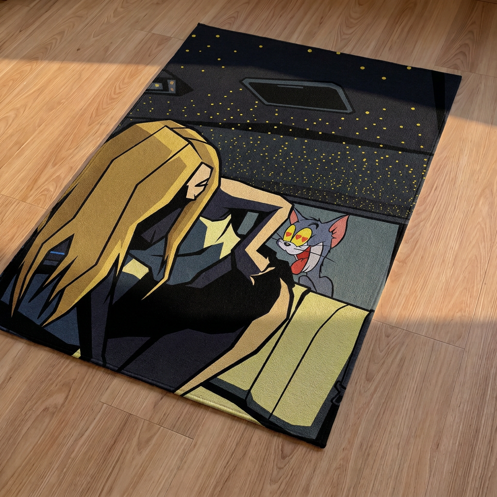 Tom and Jerry Heart Eyes Rug